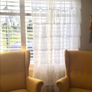 Two white panel curtain Shabby chic
